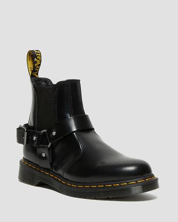 Botines Dr Martens Wincox Smooth Cuero Hebilla Mujer Negros | MX 691BEX